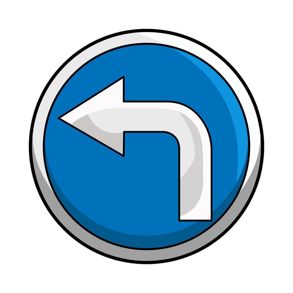 illustration of Left Turn Sign vector