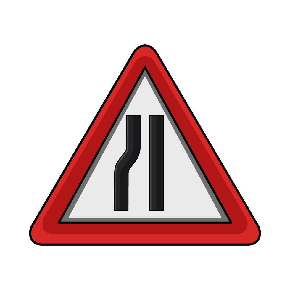 illustration of Narrow Road Sign vector