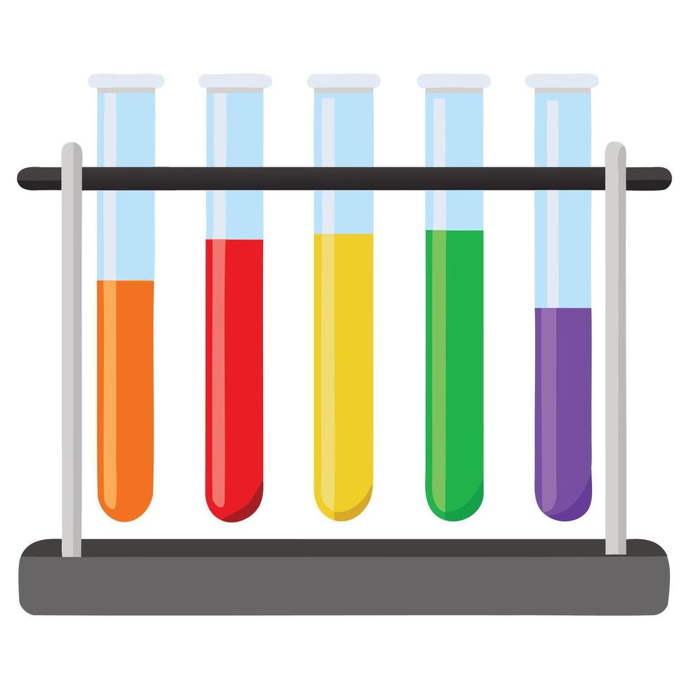 Science Lab Glassware Test Tubes Icon Set vector