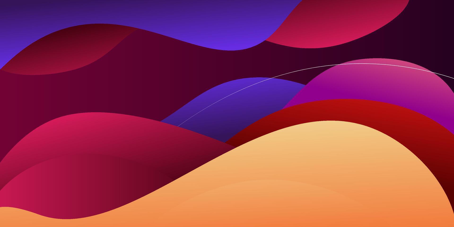 Abstract colorful wave background with deep red purple and orange colors in the background. Eps10 vector