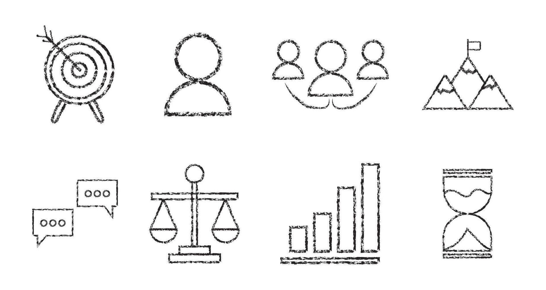 Crayon pencil business hand drawn chalk element set vector