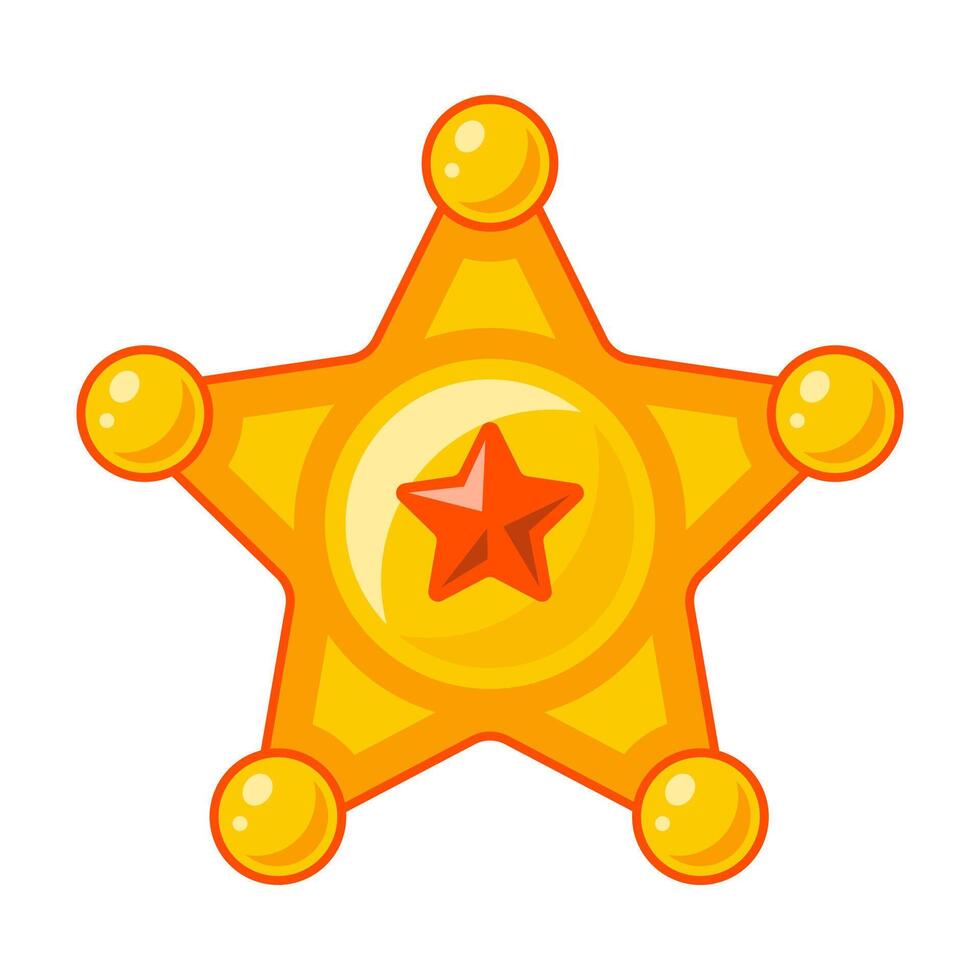 gold sheriff badge. vector