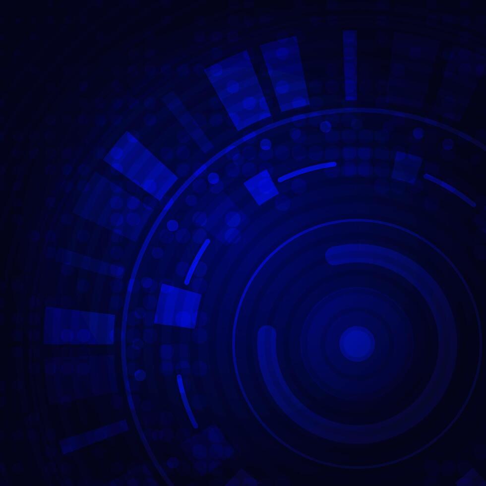 Abstract blue futuristic design of technology of focus interface AI template. Overlapping with halftone design backgound. vector
