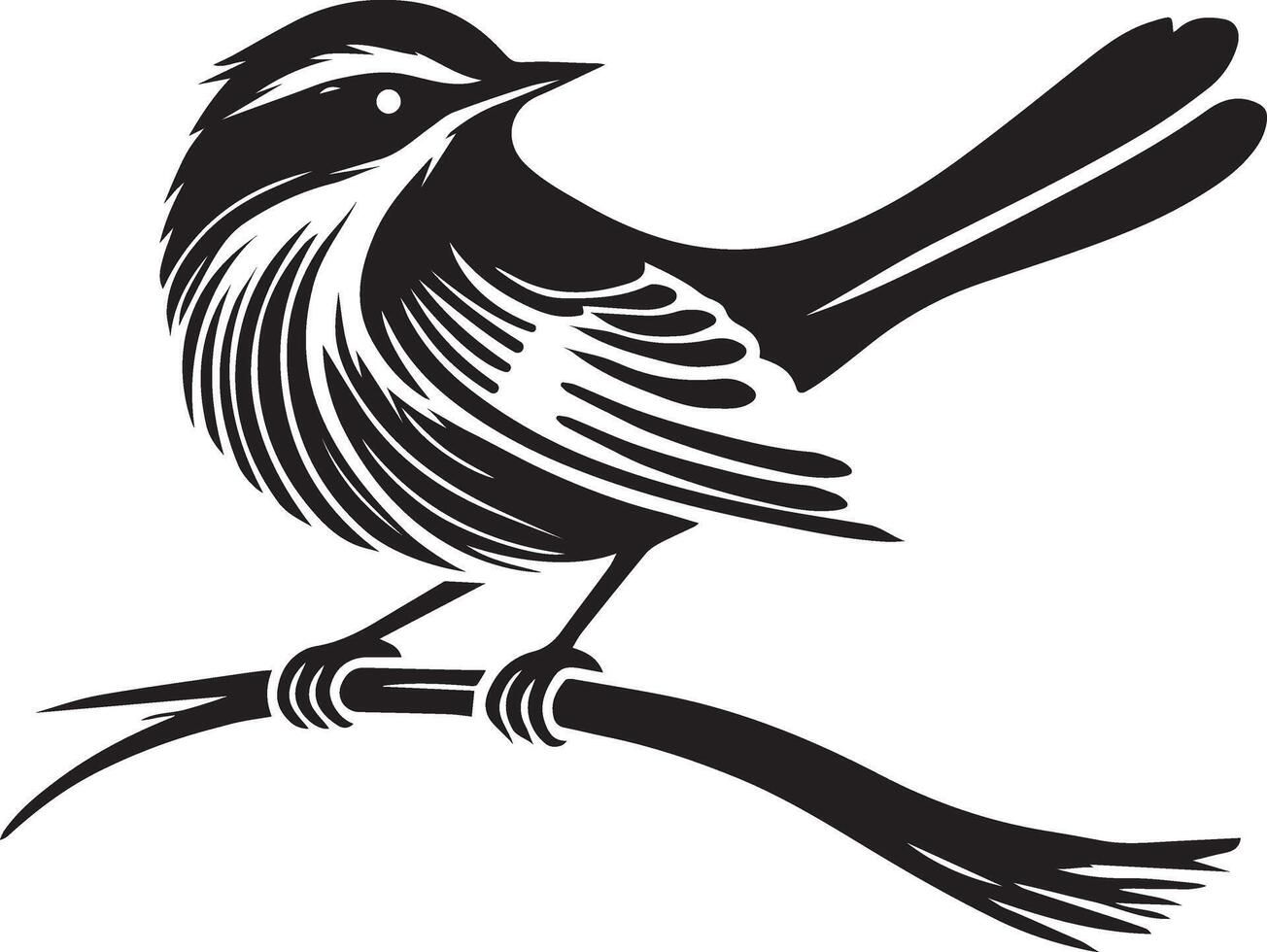 Black and White Sparrow Silhouette for Nature Designs vector