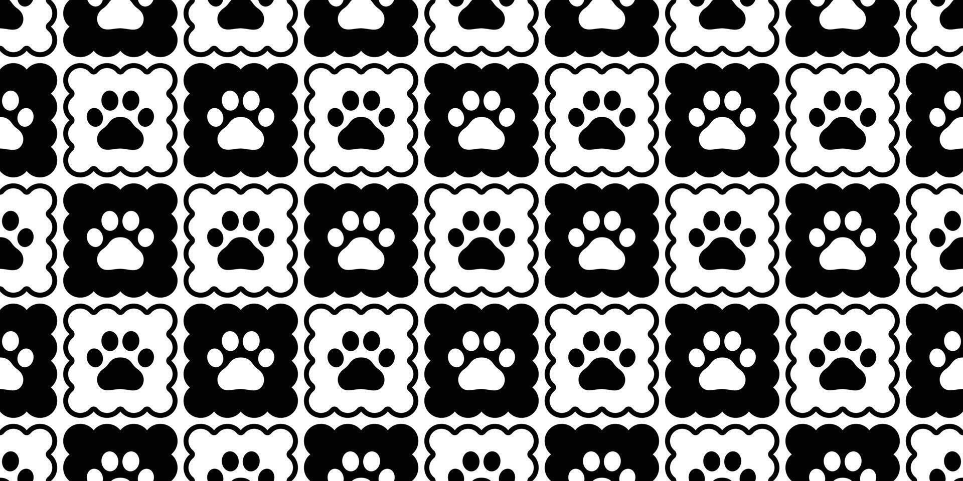 checked seamless pattern dog paw footprint cracker cartoon doodle tile background gift wrapping paper repeat wallpaper scarf isolated illustration design vector