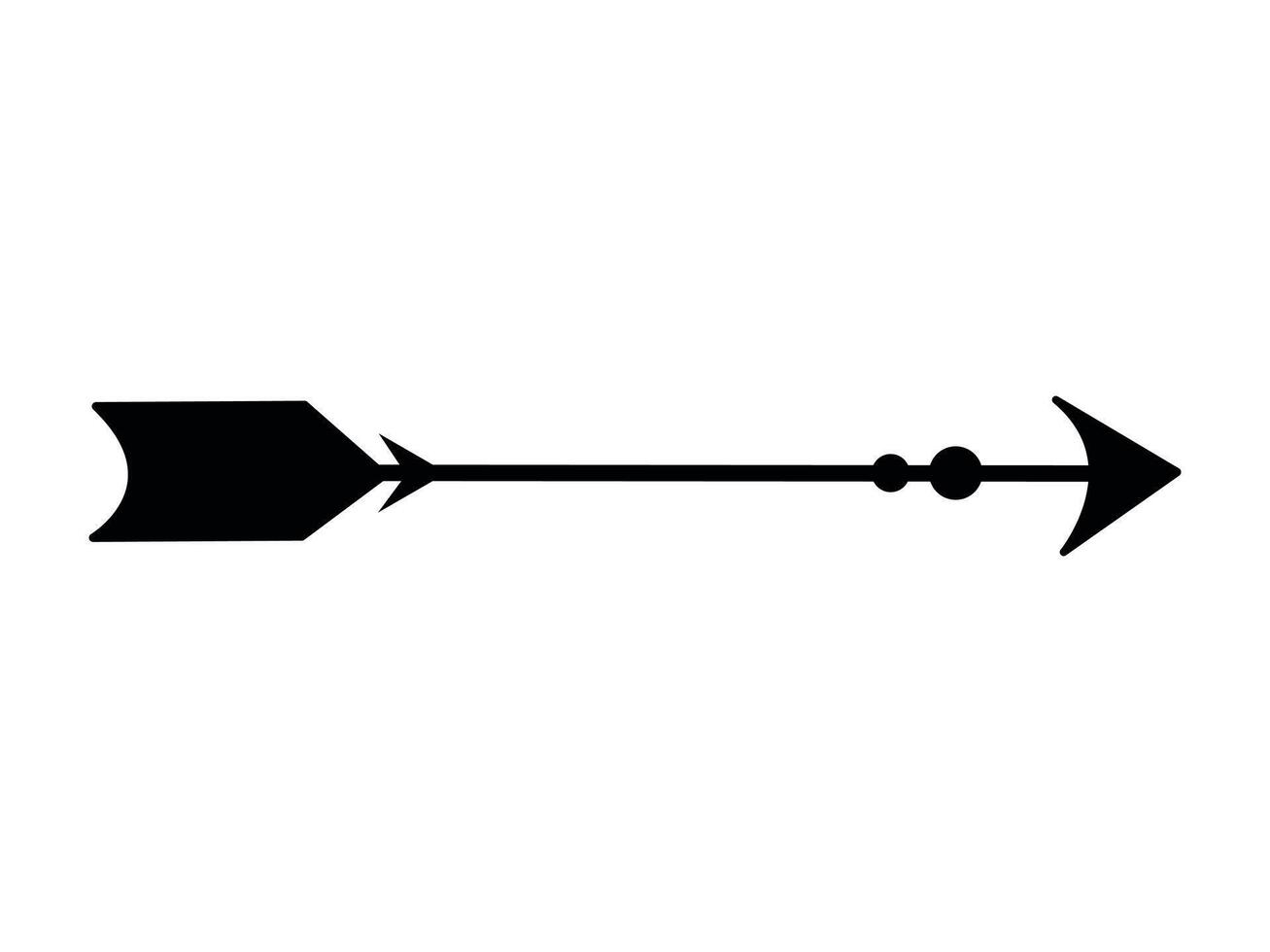 Black silhouette of arrow isolated on white background. Concept of archery, targeting, shooting, sport, traditional African craftsmanship, tribal culture, hunting, direction. Icon, Design Element vector
