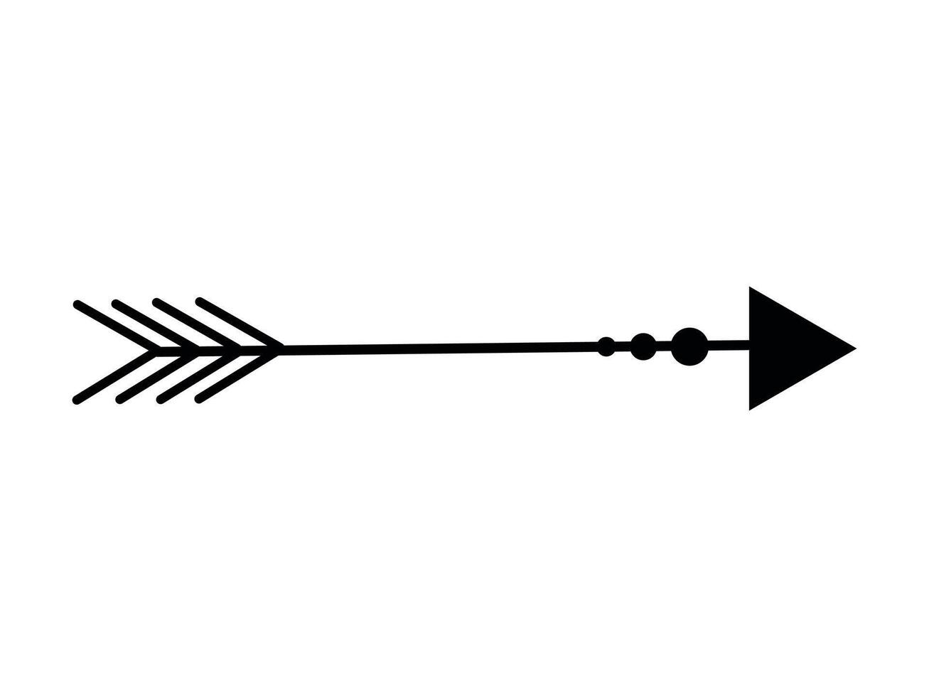 Black silhouette of arrow isolated on white background. Concept of archery, sports, direction, cultural heritage of Native American tribes, hunting, craftsmanship, tradition. Icon, Design Element vector