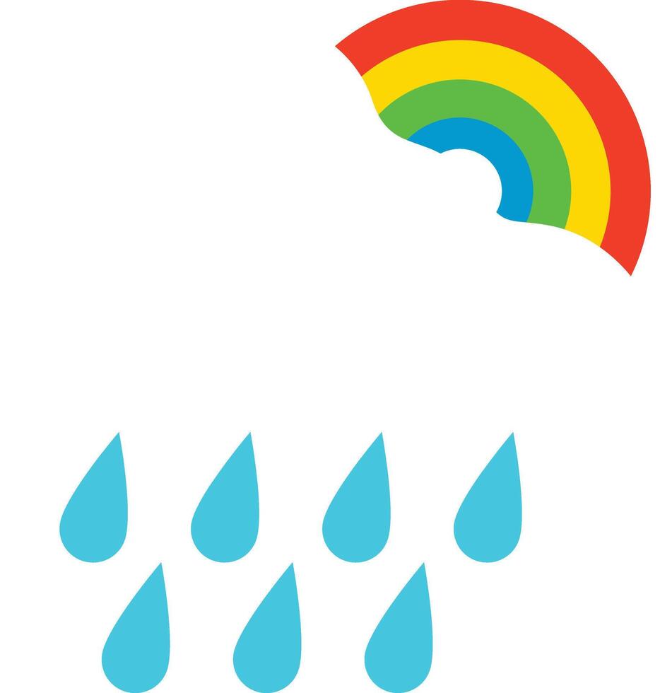 Rainbow rain clipart vector