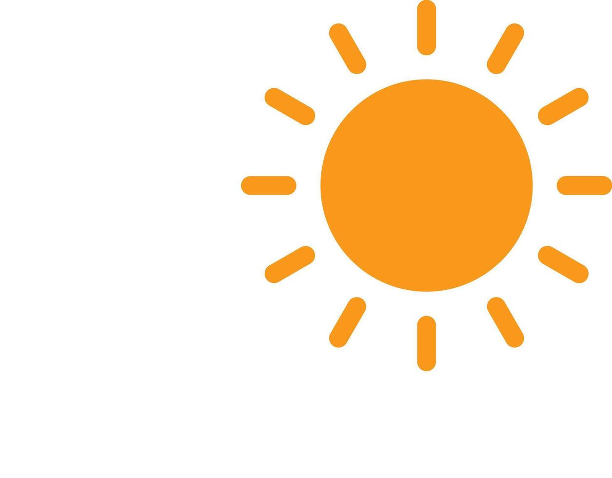 Sun icon on white background vector