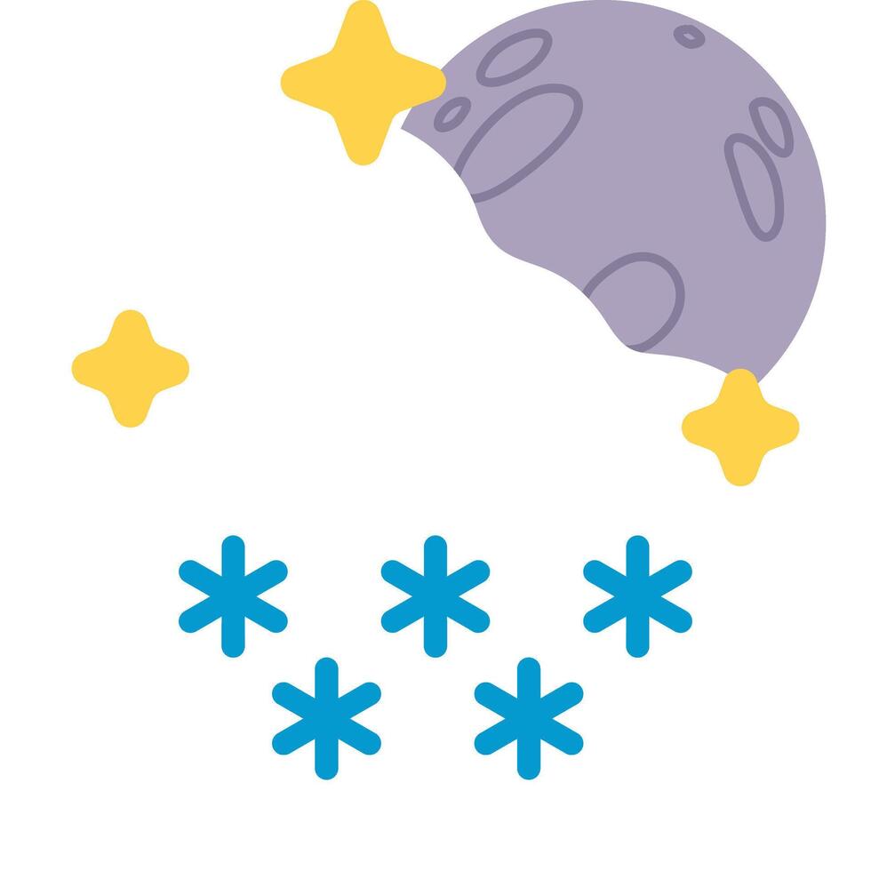 A cartoon moon and stars are shown in the sky vector