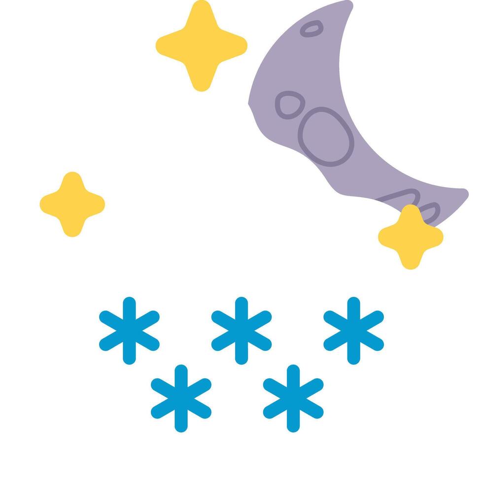 A cartoon moon and stars are flying in the sky vector