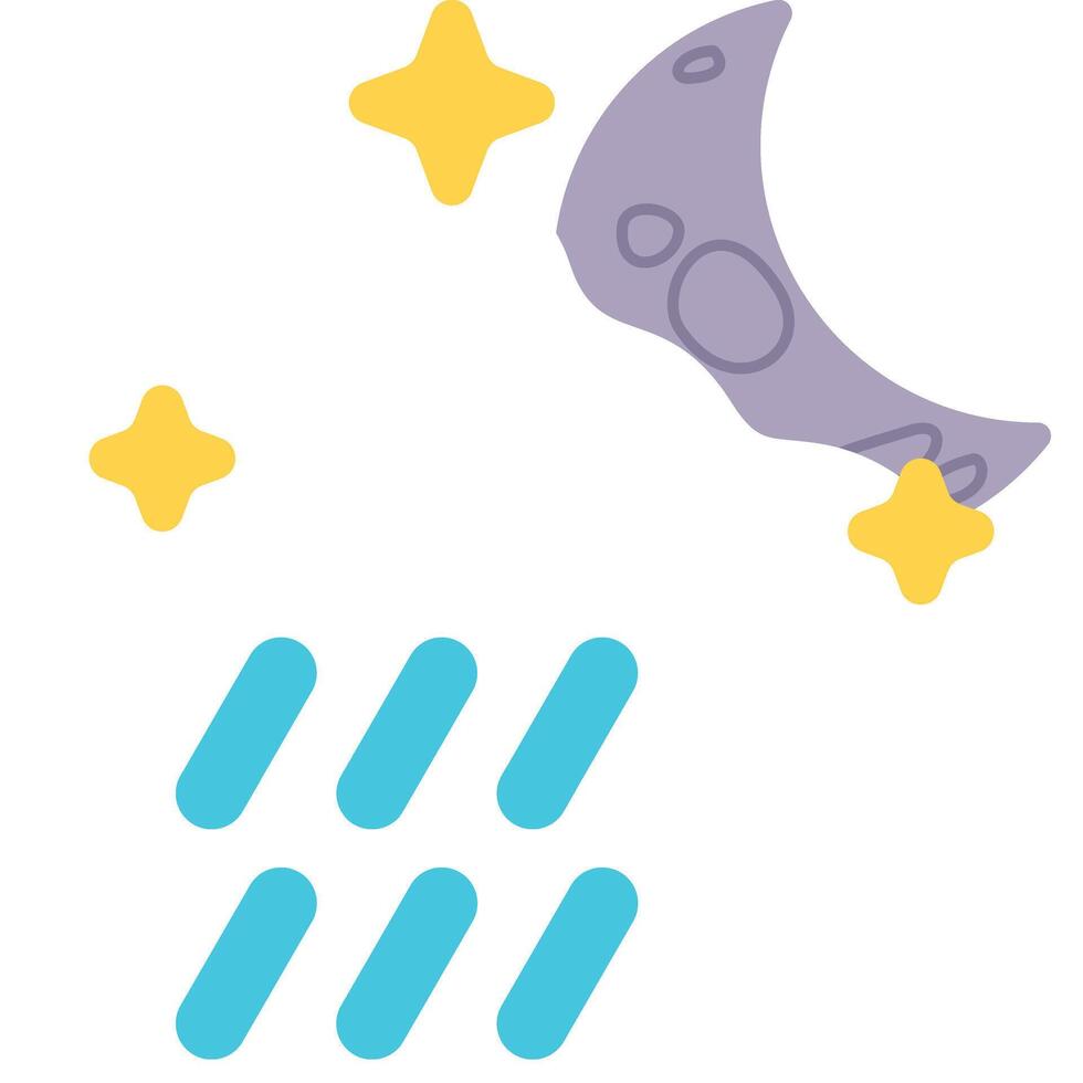 A cartoon moon and stars are flying over a cloud vector