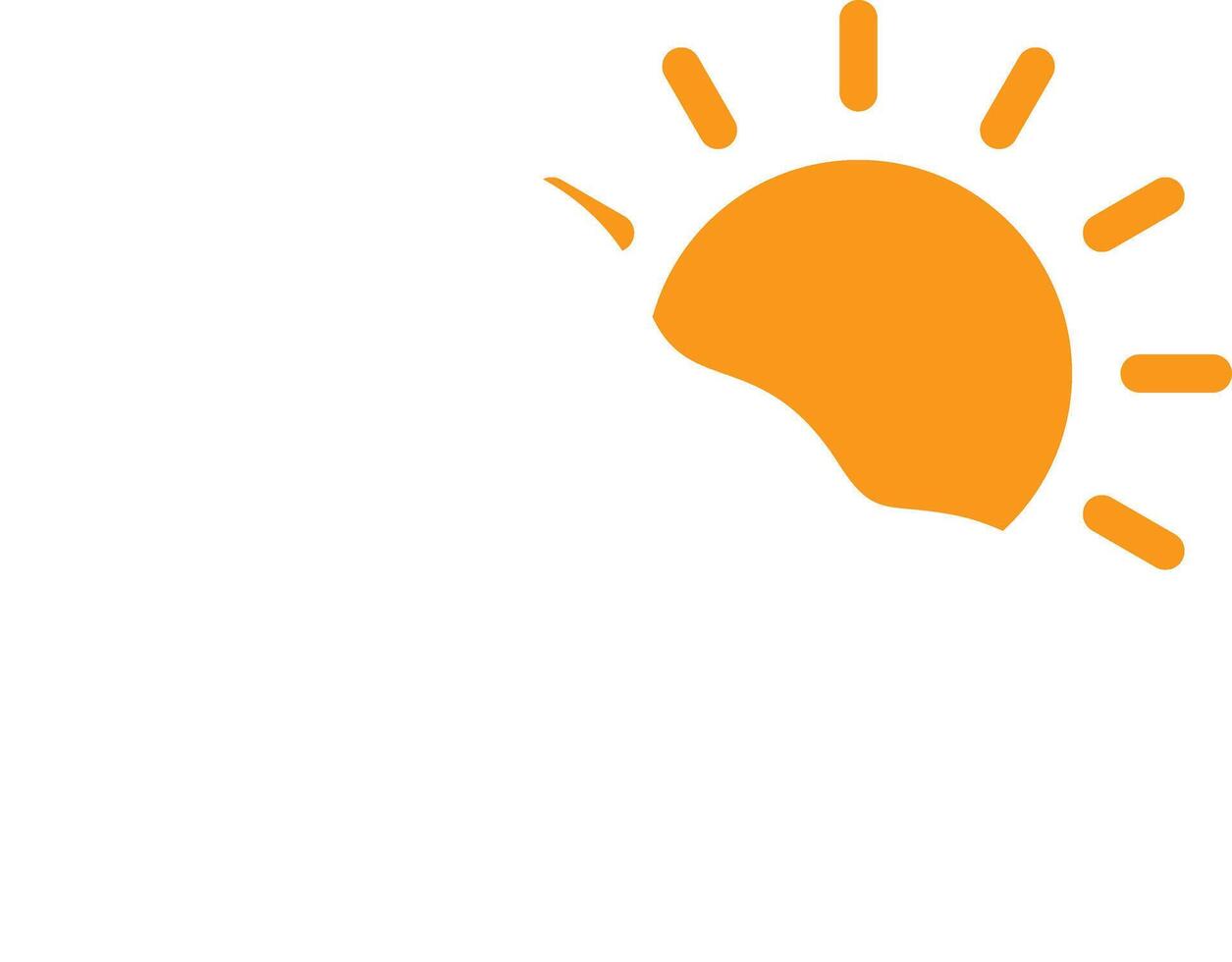 The sun logo is shown in an orange and white color vector