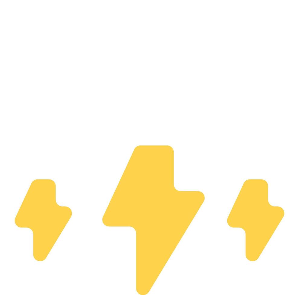 A yellow lightning bolt icon on a white background vector