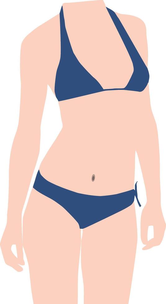 A woman in a bikini with her hands on her hips vector