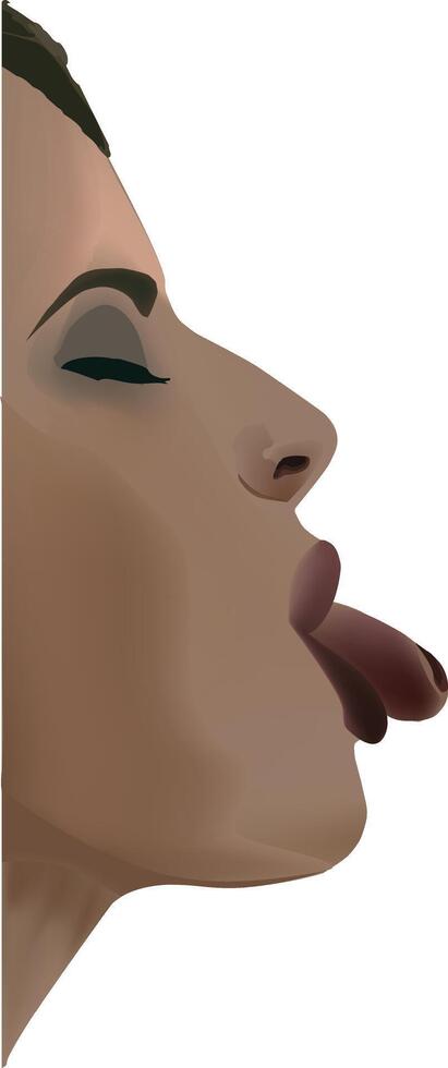 A woman sticking her tongue out vector