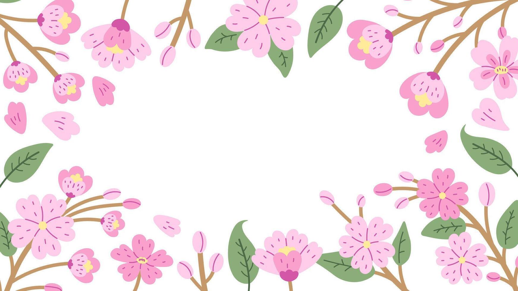 Spring Background with Cherry Blossom vector