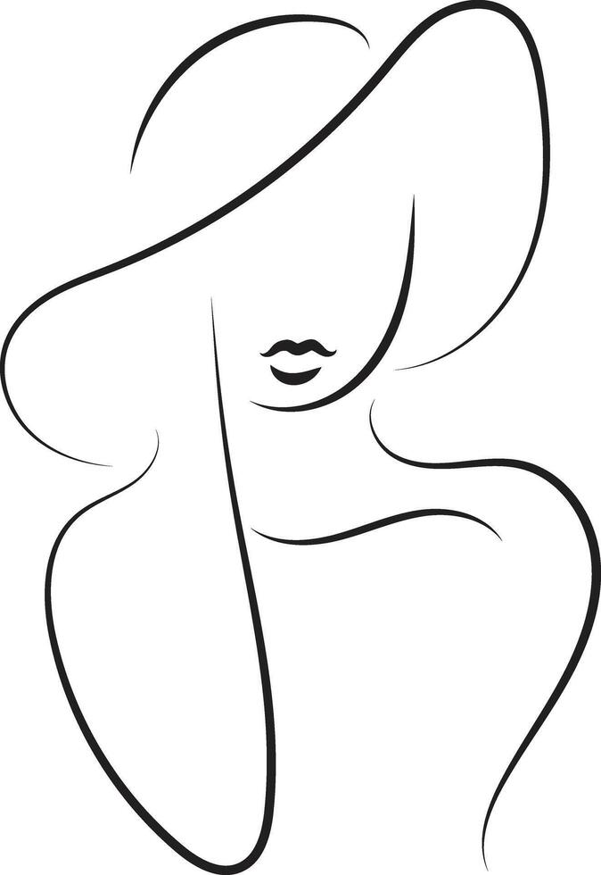 girl illustration line art vector