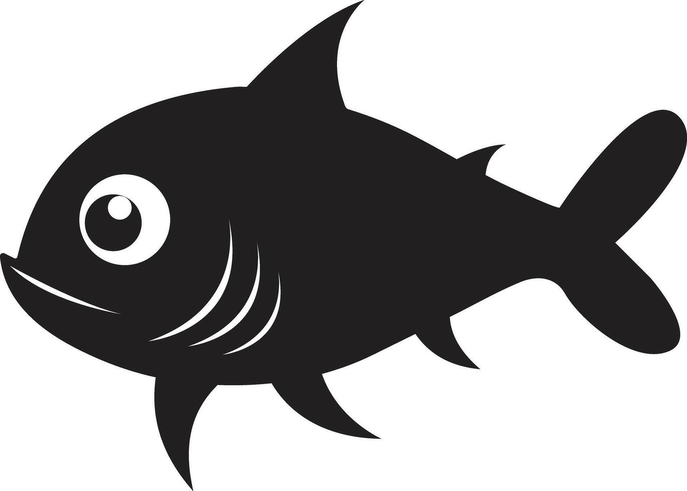piranha fish silhouette vector
