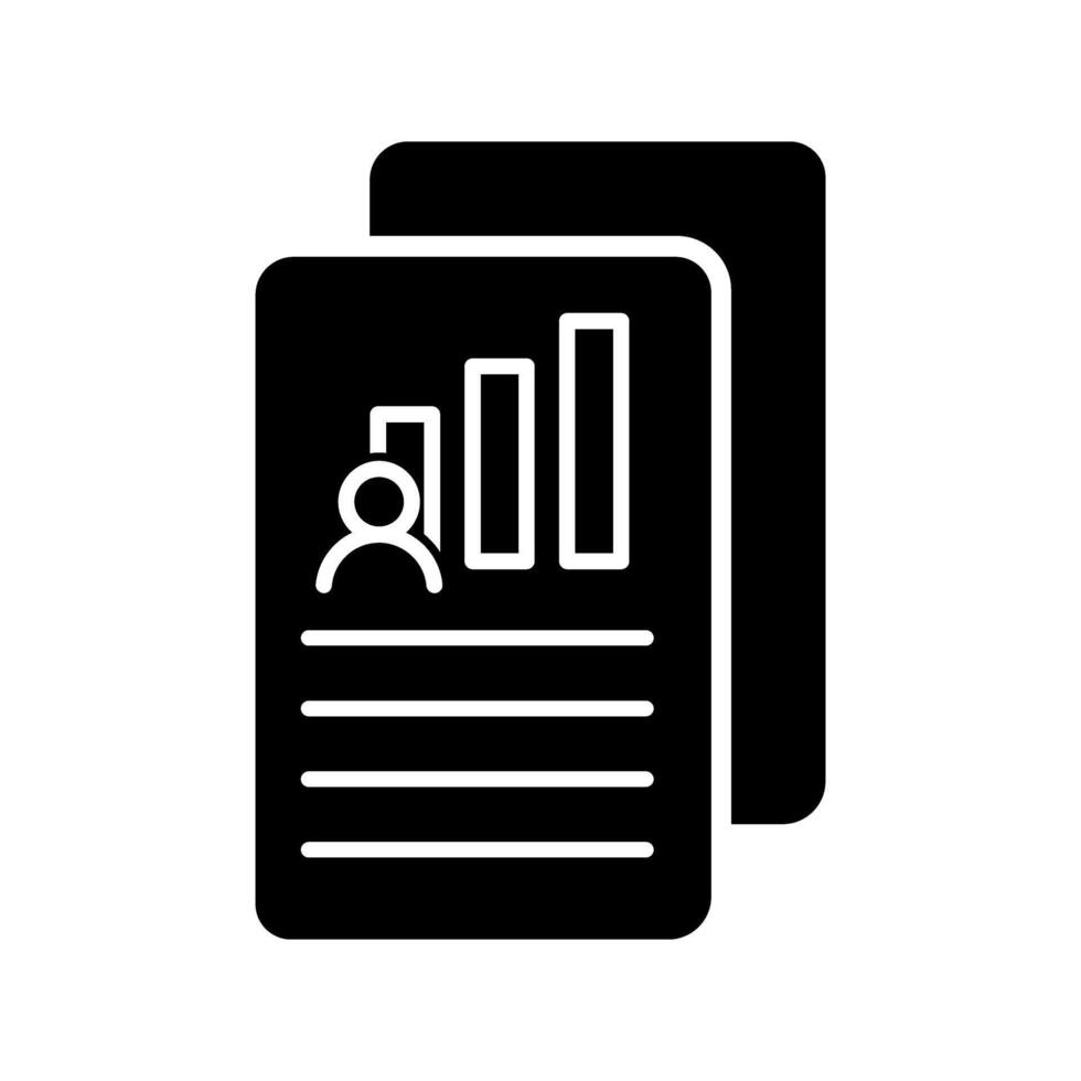 Accounting report black icon, concept illustration, glyph symbol, flat sign. vector