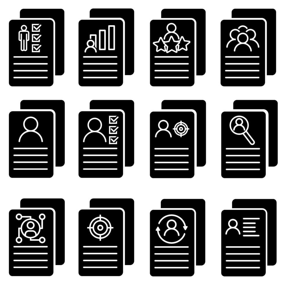 Document Icon Set Isolated on White Background. Business and Finance Concept vector