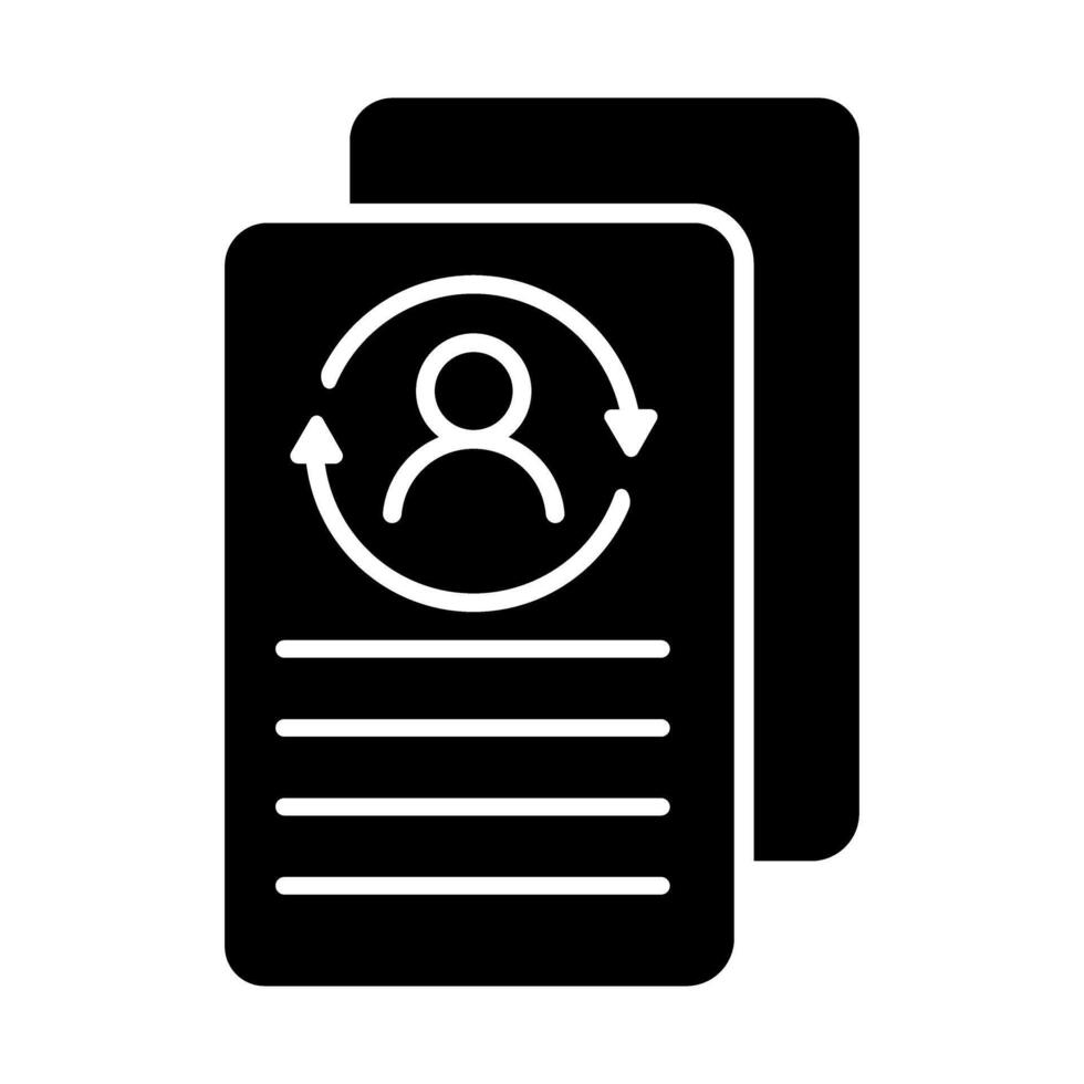 Resume icon . A solid illustration on a white background. vector