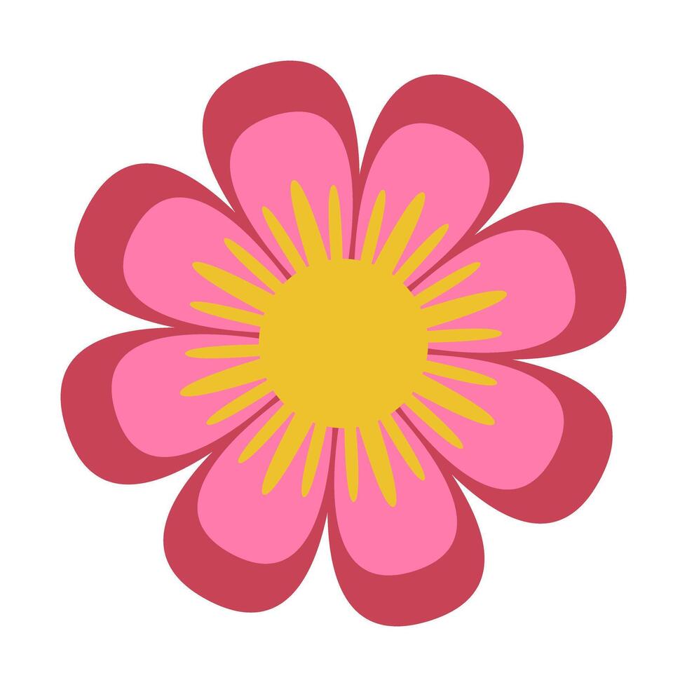 Flower flat icon on white background for web design, mobile and infographics vector