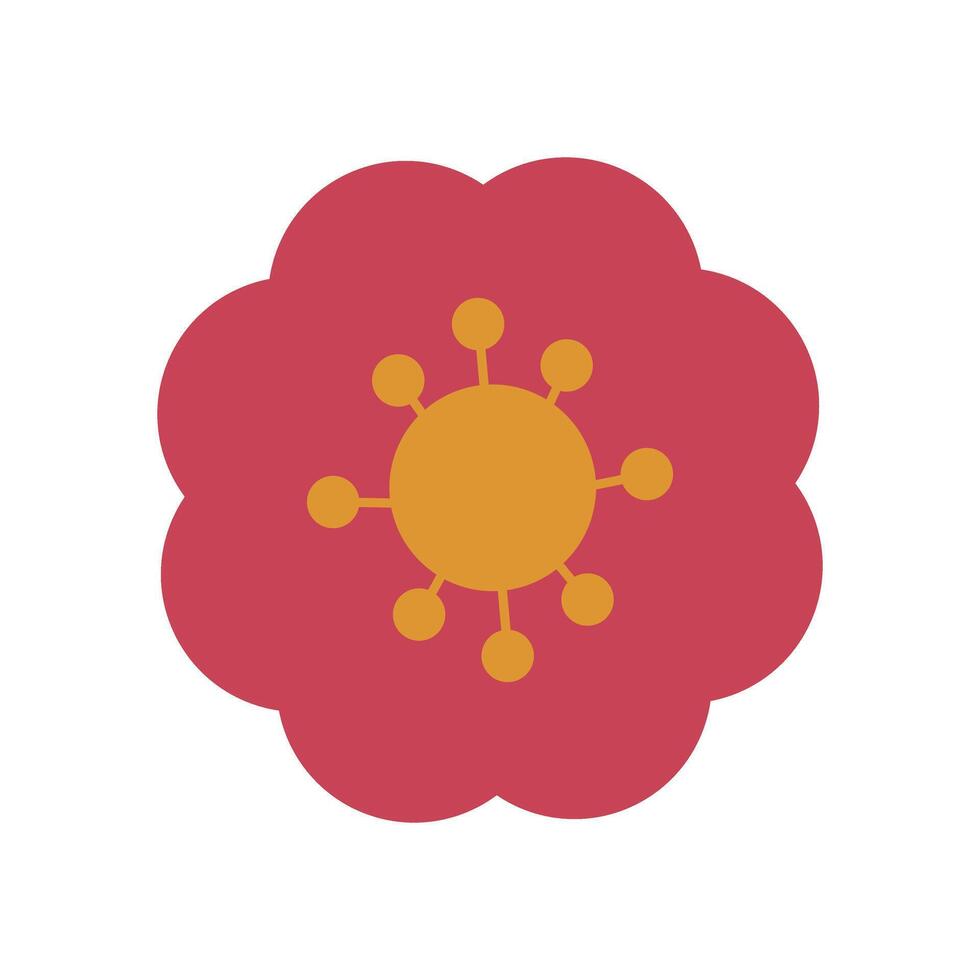 Cute flower with petals icon illustration design graphic flat style vector