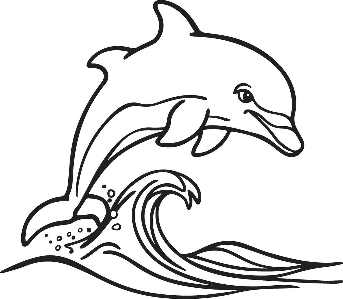 An illustration of a jumping dolphin vector
