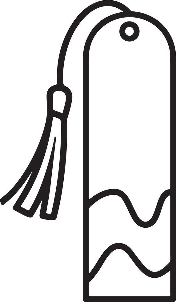 A black and white illustration of a bookmark vector