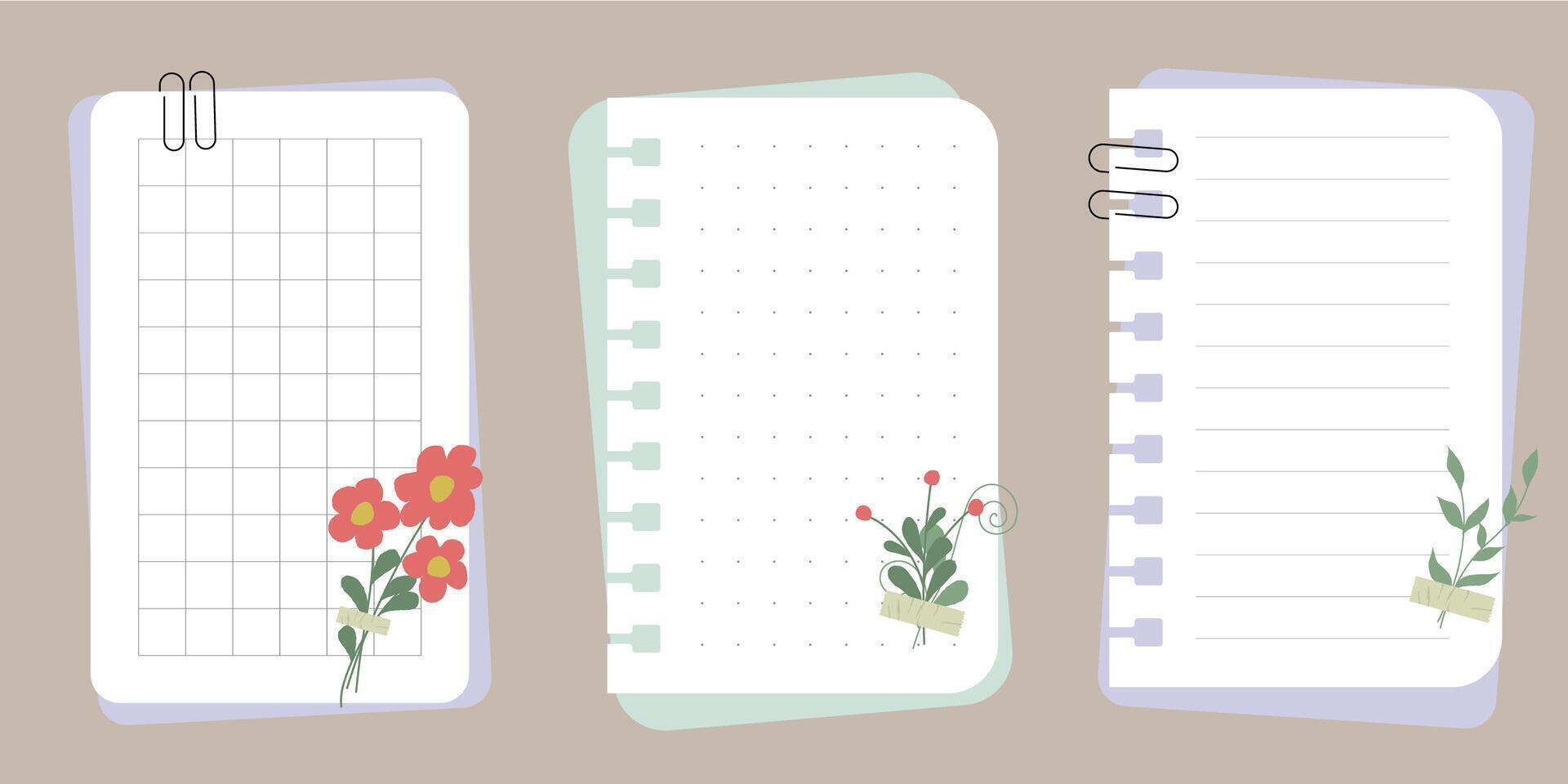 Bullet journal template. Weekly, daily planer. Mental health planer. vector