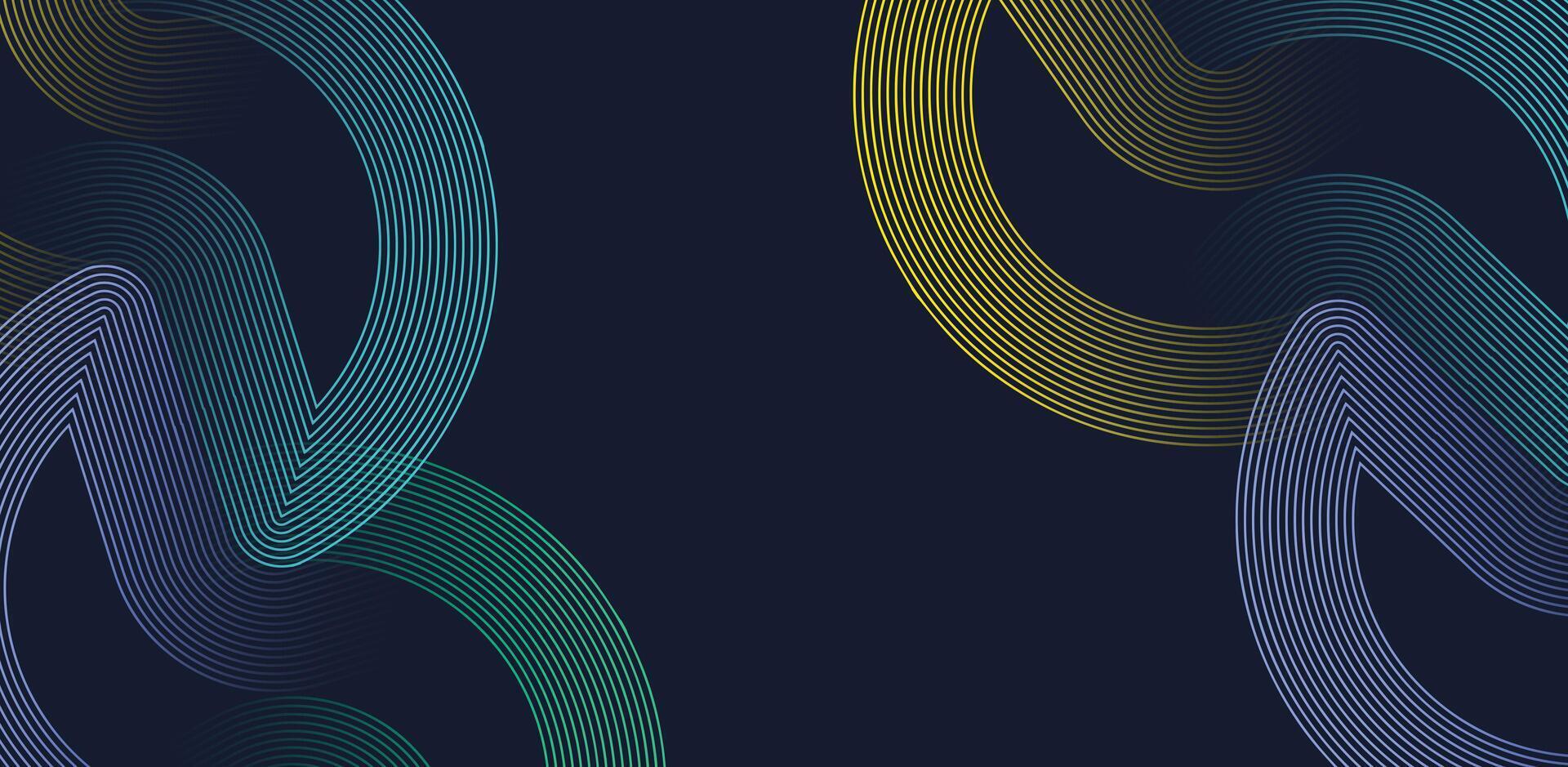 Intertwined colorful curves in shades of blue, green, and yellow creating a smooth flowing pattern for vibrant digital backgrounds and artistic designs vector