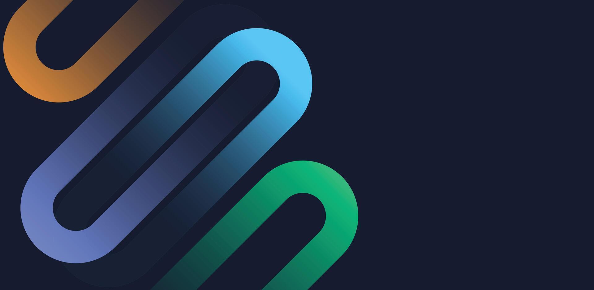 Vibrant, multicolored smooth loops in shades of blue, green, and orange, creating a dynamic and energetic feel for digital art and creative design vector