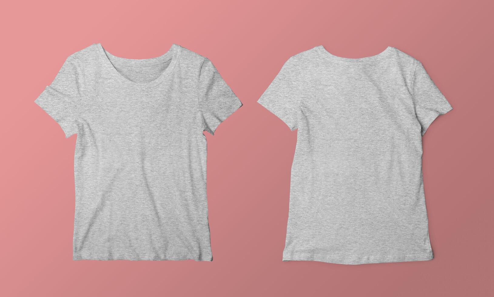 Front and Back Grey T-Shirt Long Sleeve Mockup With blank Background photo