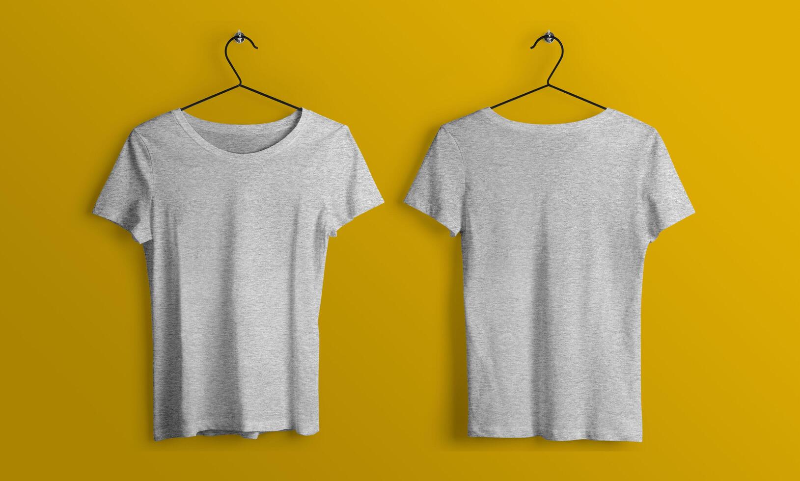 Front and Back Grey T-Shirt Long Sleeve Mockup With blank Background photo