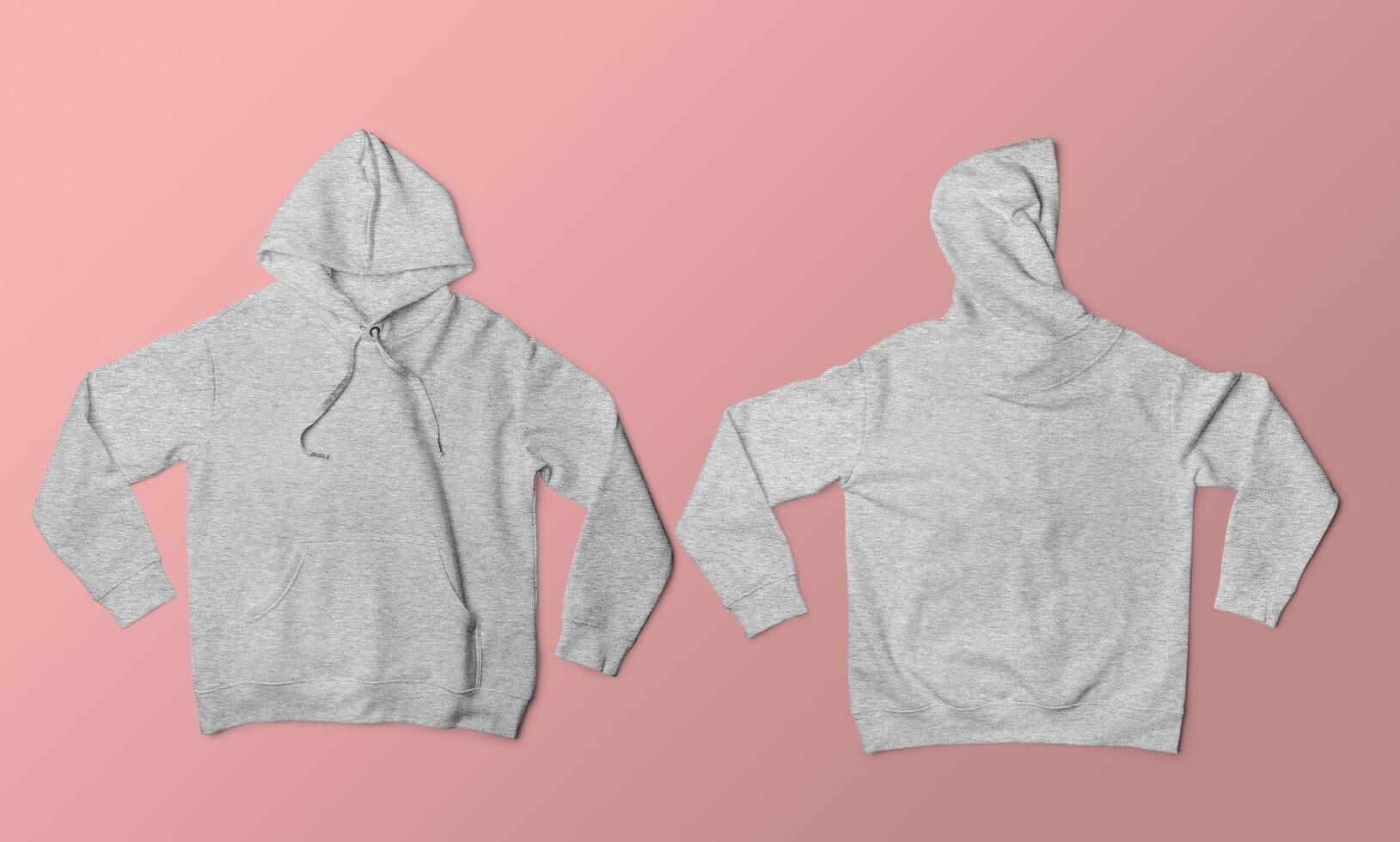 Front and Back White Hoodie Mockup With blank Background photo