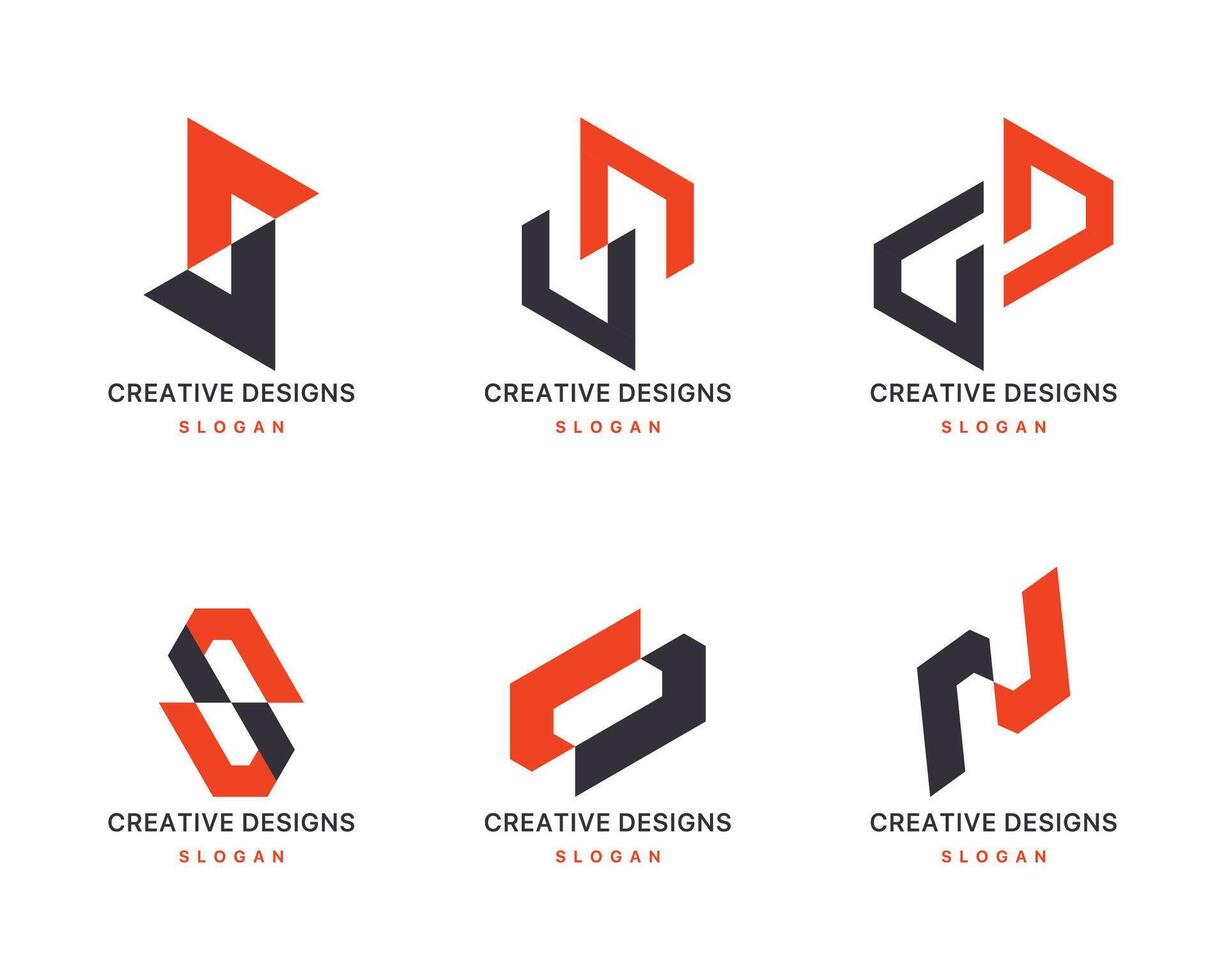 Set of company logo design ideas vector