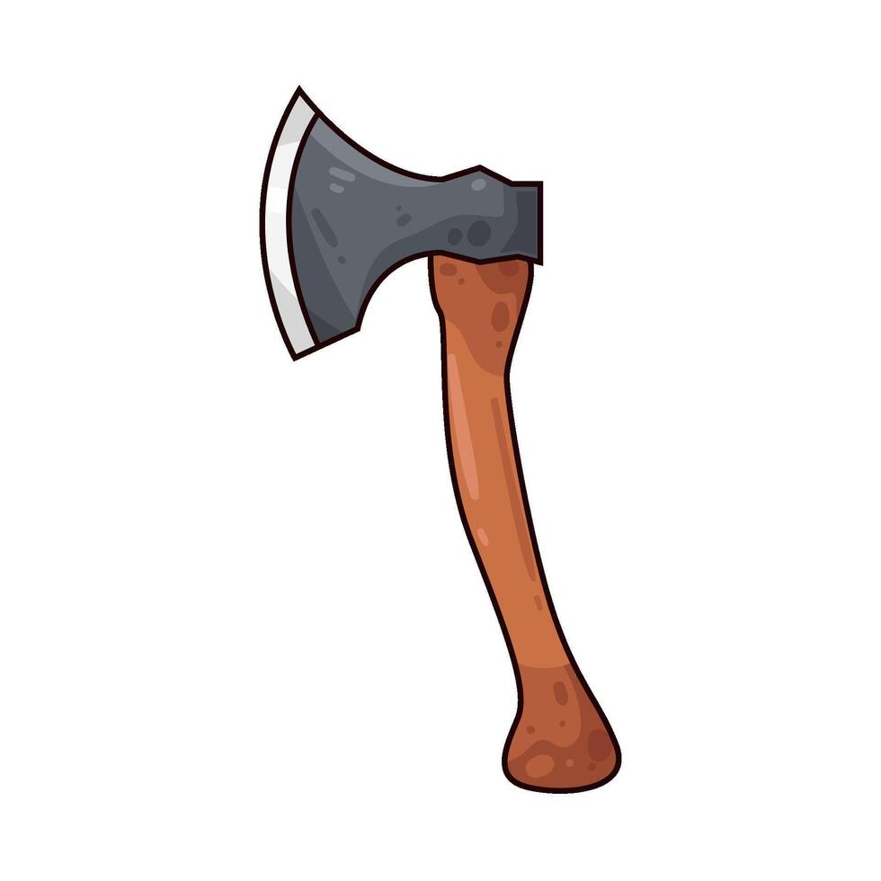 illustration of ax with wooden handle vector