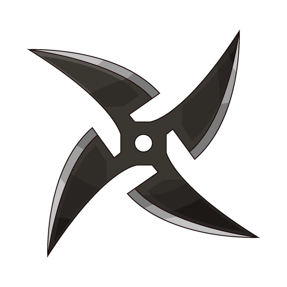 four sharp surfaces of shuriken illustration vector