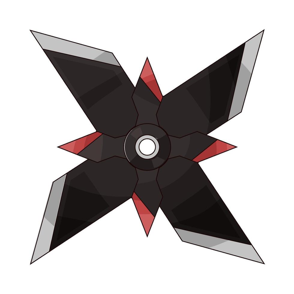 illustration of shuriken with four sharp surfaces vector