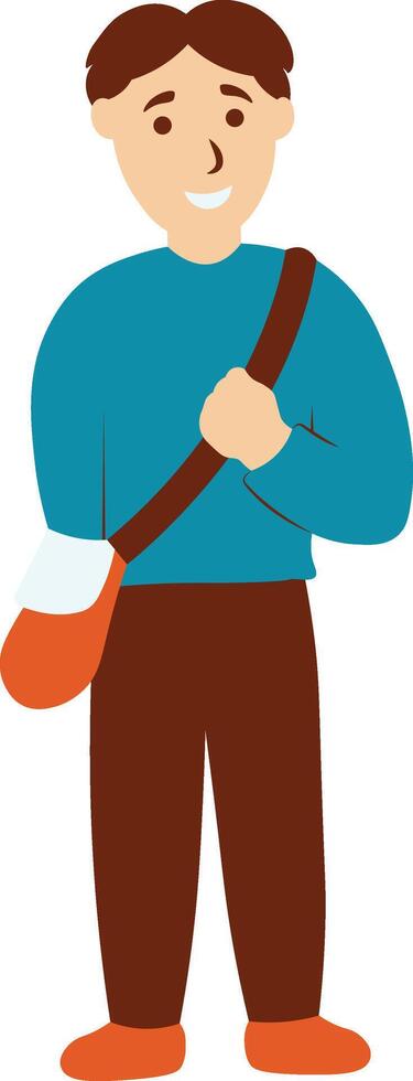 Student Character with Simple Cartoon Style vector