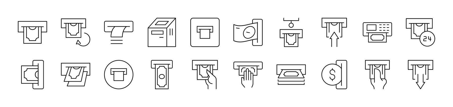 Money Coin Related Line Icon Collection. Editable Stroke. Perfect for Infographics, Articles, Books, Flyers, Banners vector