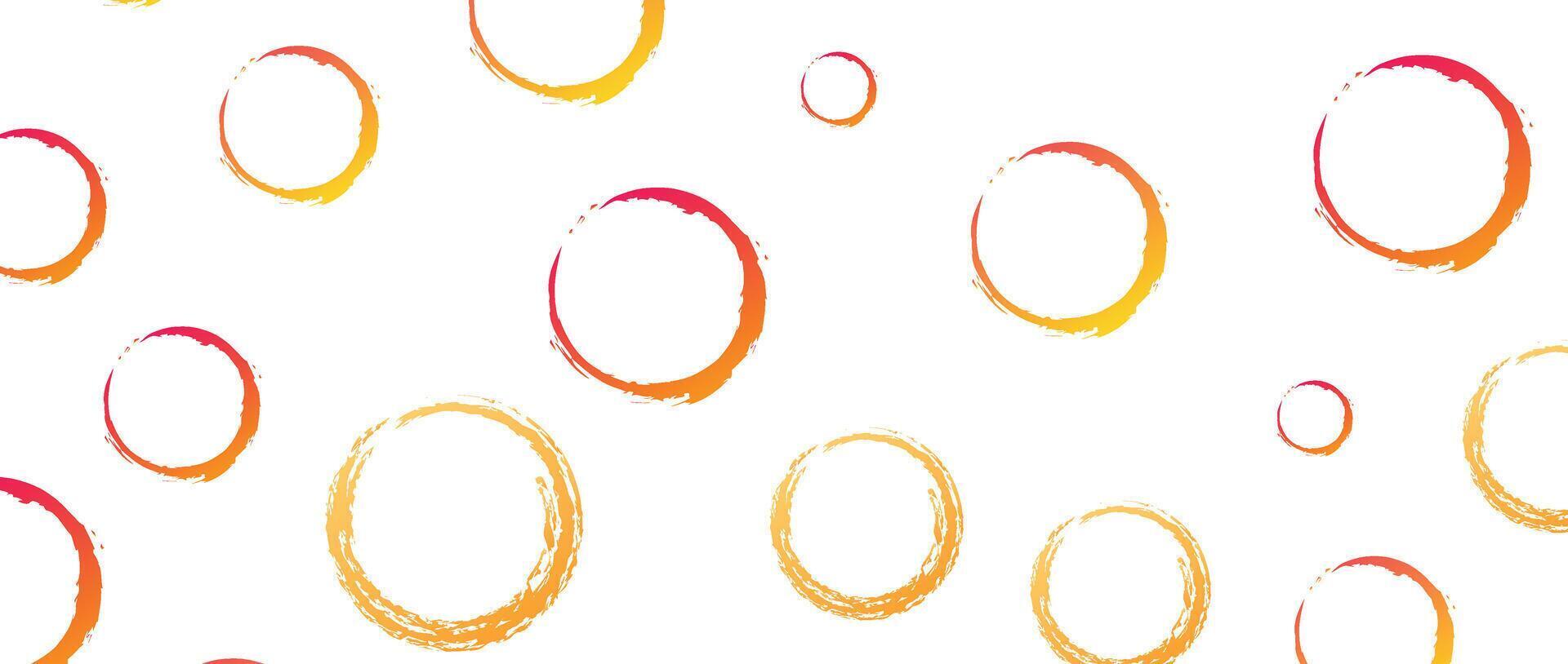 circle shapes drawn with dry brush design vector