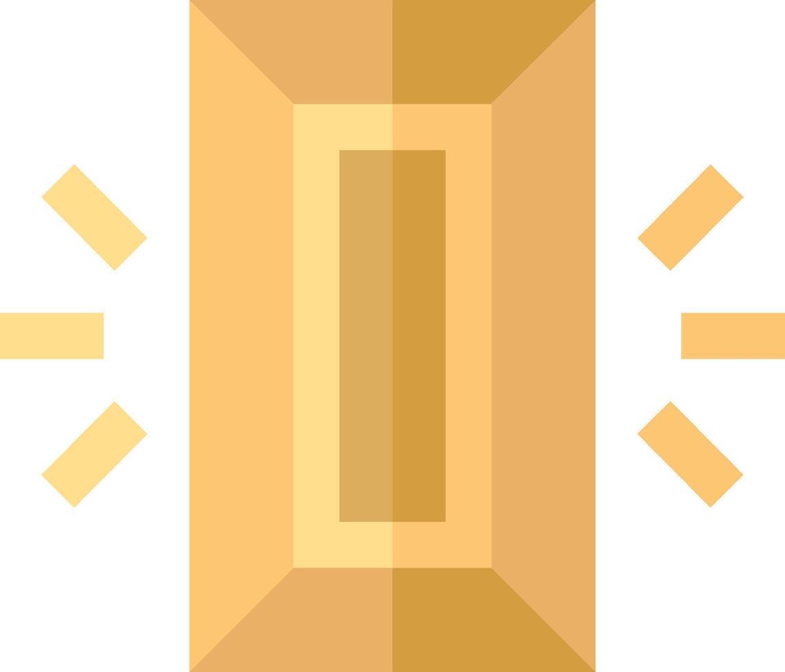 A gold bar with a light coming out of it vector