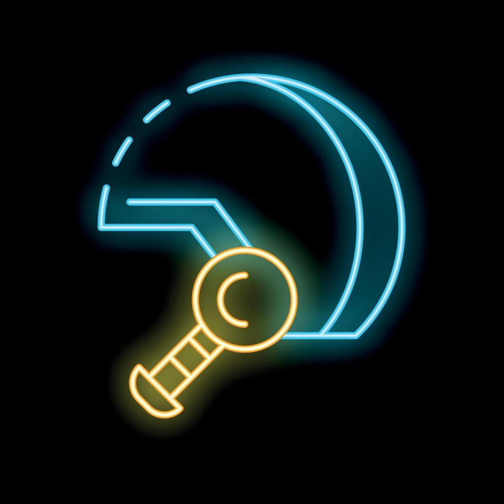 Neon icon of angle grinder cutting disc cutting tool construction tool vector