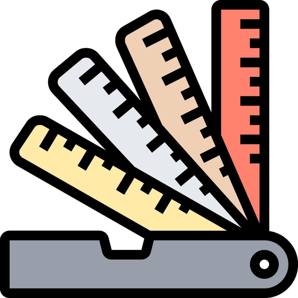 A ruler with several different colored rulers vector