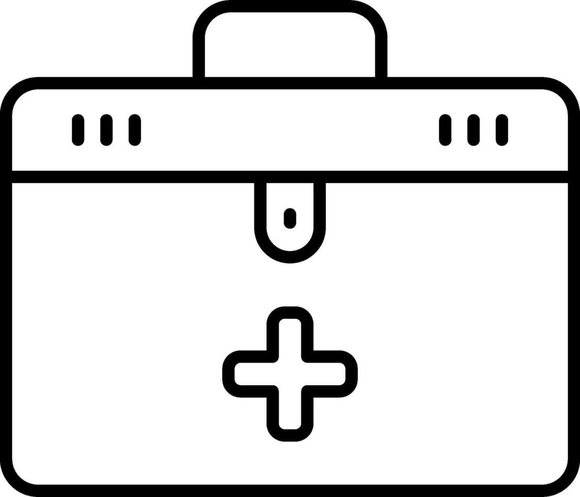 A black and white illustration of a medical case vector