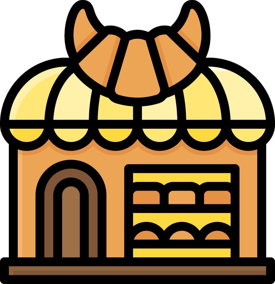 A bakery icon with a roof and a sign vector