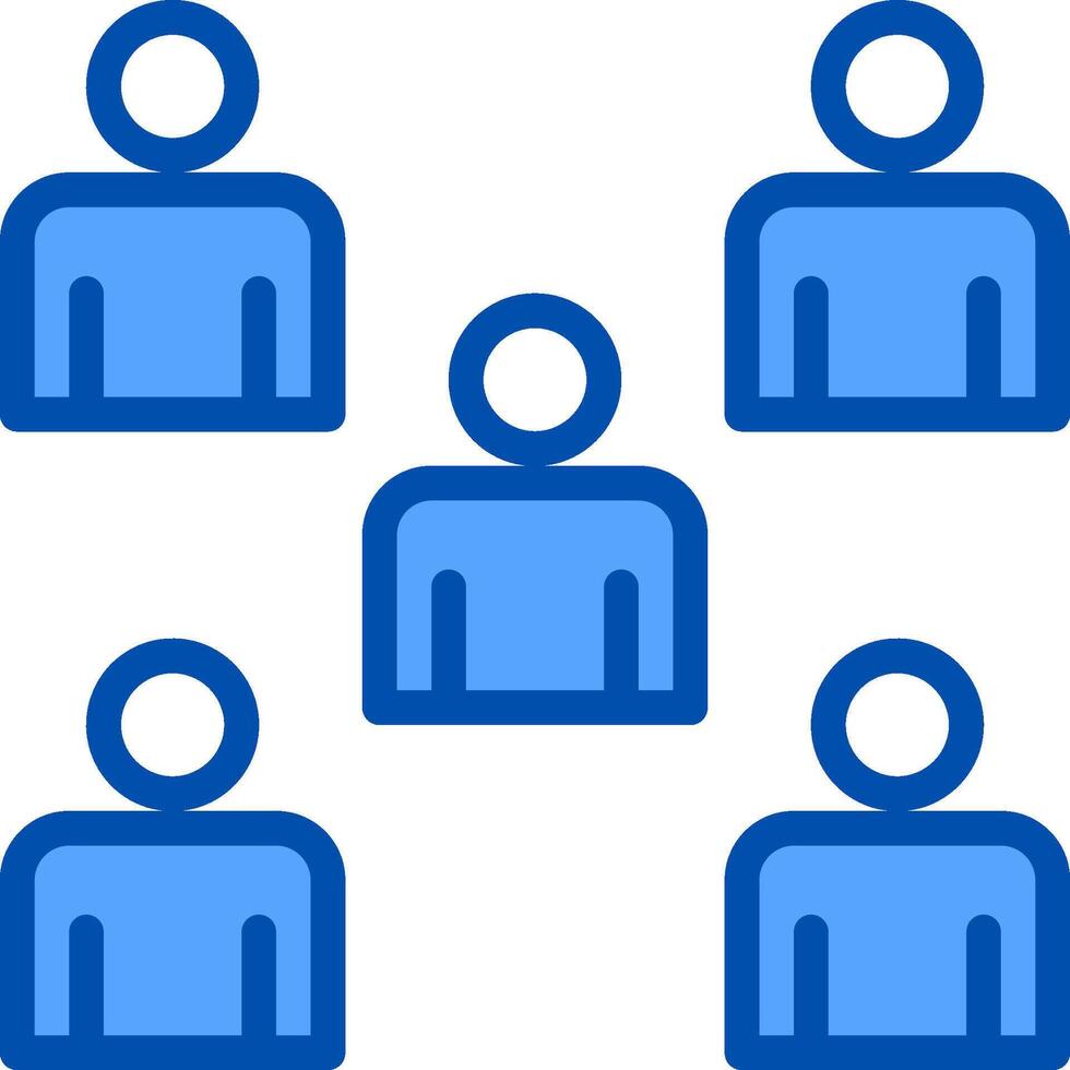 A group of people with blue icons vector