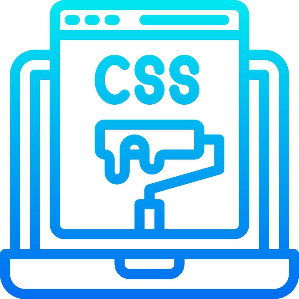 A laptop with the css logo on it vector